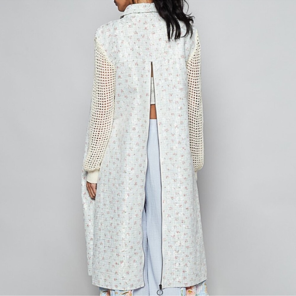 POL Long Floral Crochet Duster - Picture 3 of 12